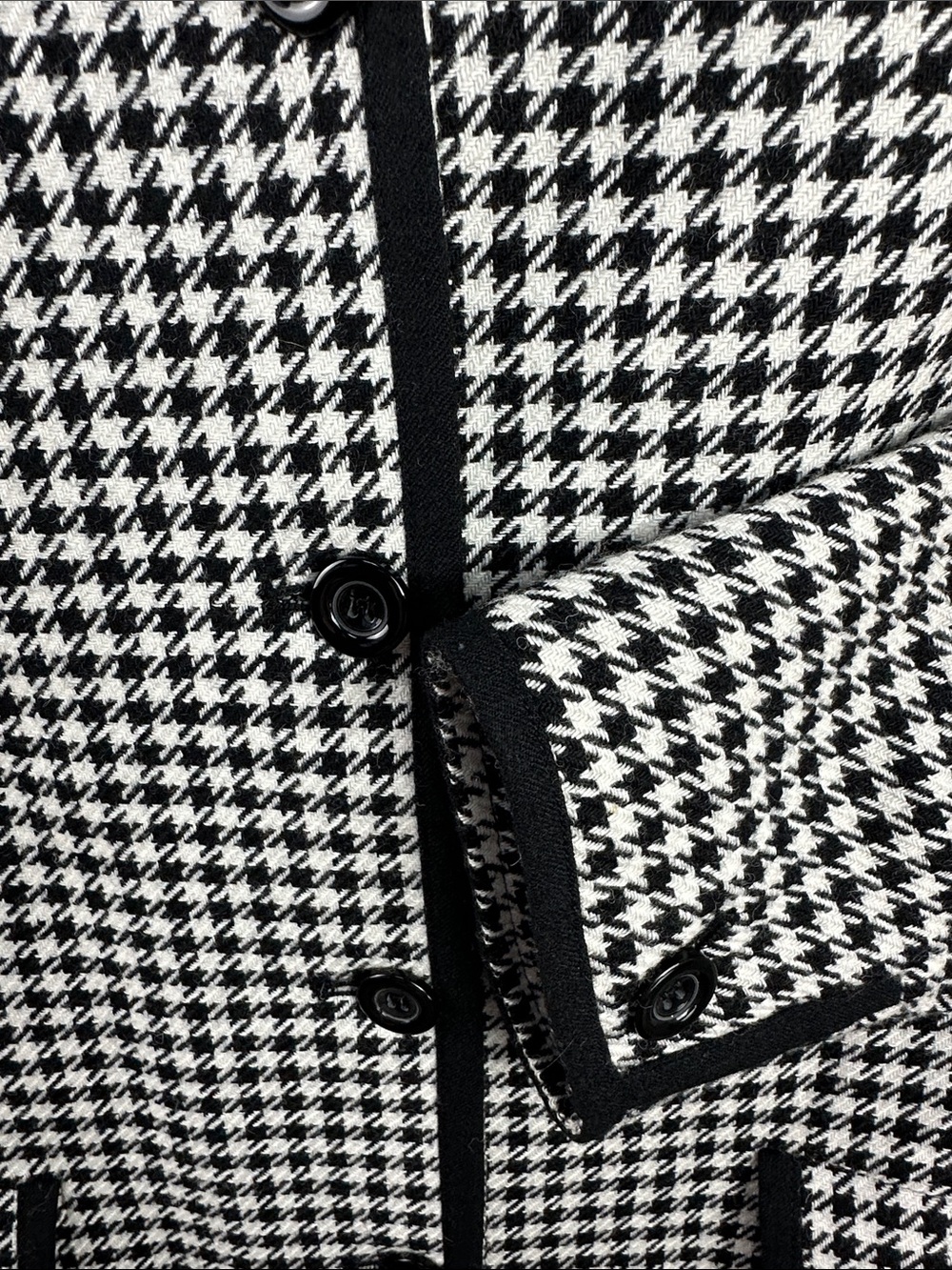 90s Vintage Appleseed's Black & White Houndstooth Button-Up Jacket NEW! - Picture 7 of 9